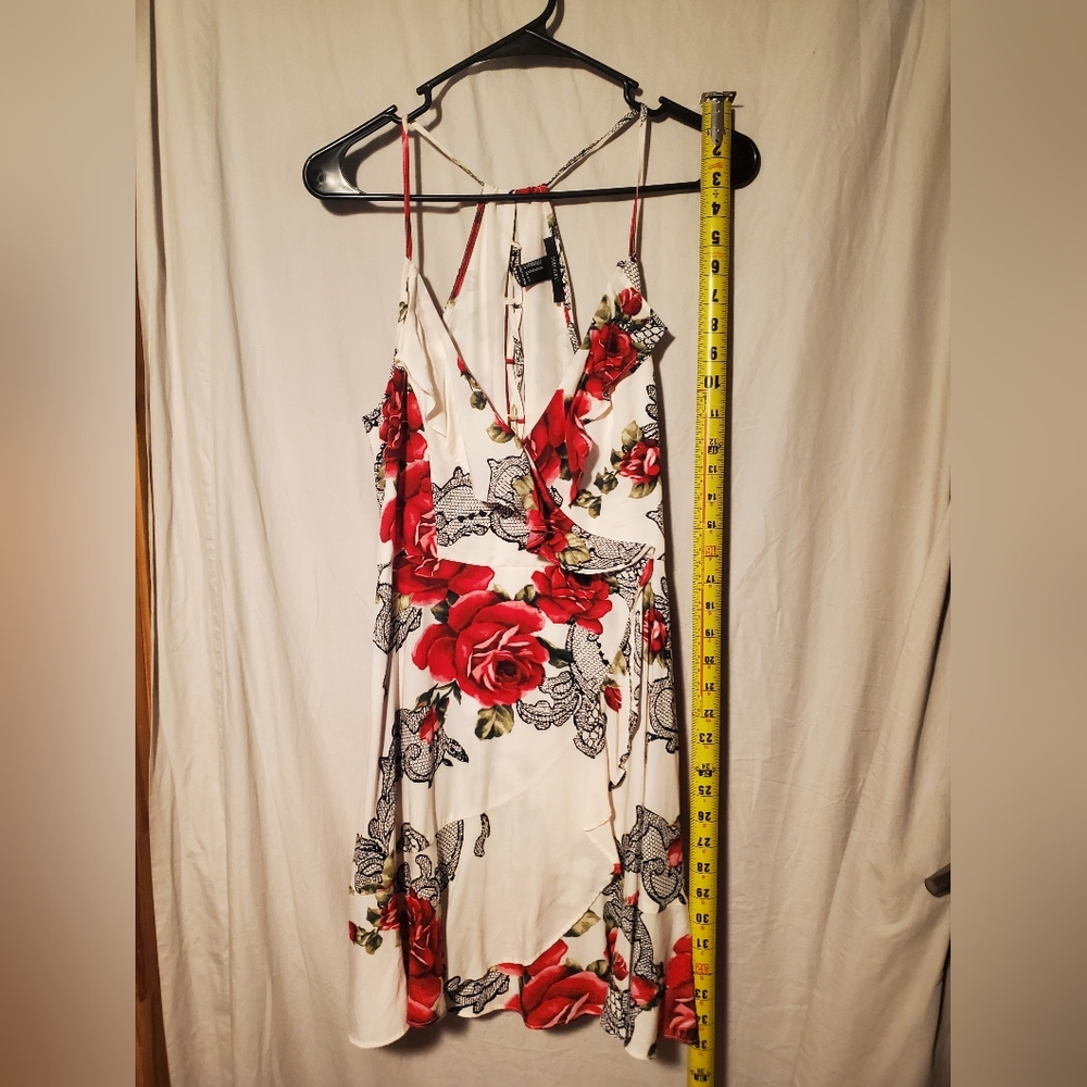 Forever 21 Red and White Asymmetrical Sundress